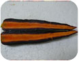 Some coloured carrot cultivars have different coloured cores