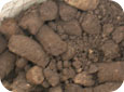 Mix of soil cores in a bucket